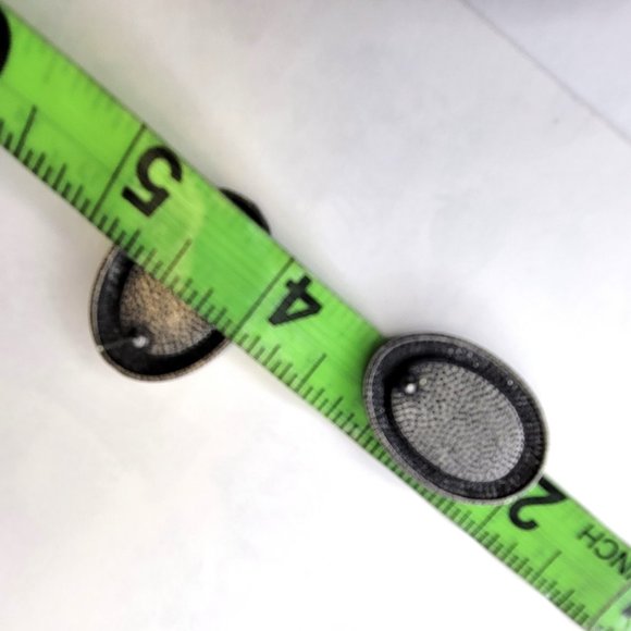 Grey and Black Oval Earrings with Rhinestones - Picture 9 of 10